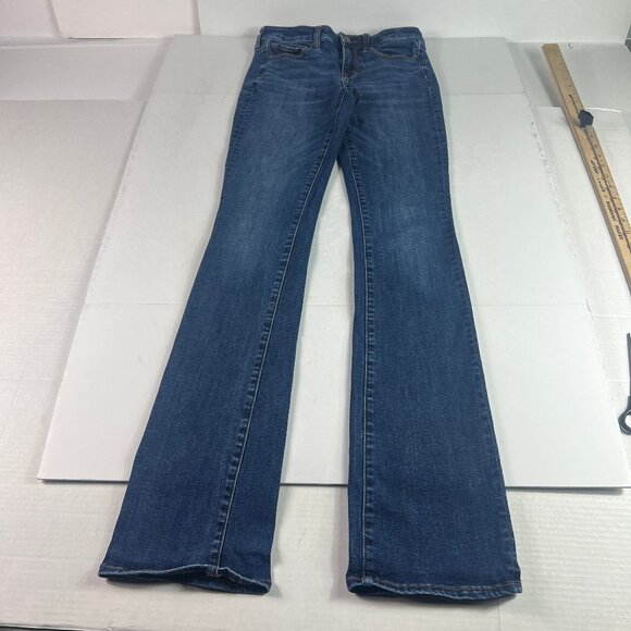 American Eagle Jeans Women 28x34* High Rise Skinny Kick Boot Blue Denim Tag 2 XL - Picture 1 of 16